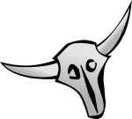 Minimalist cattle skull